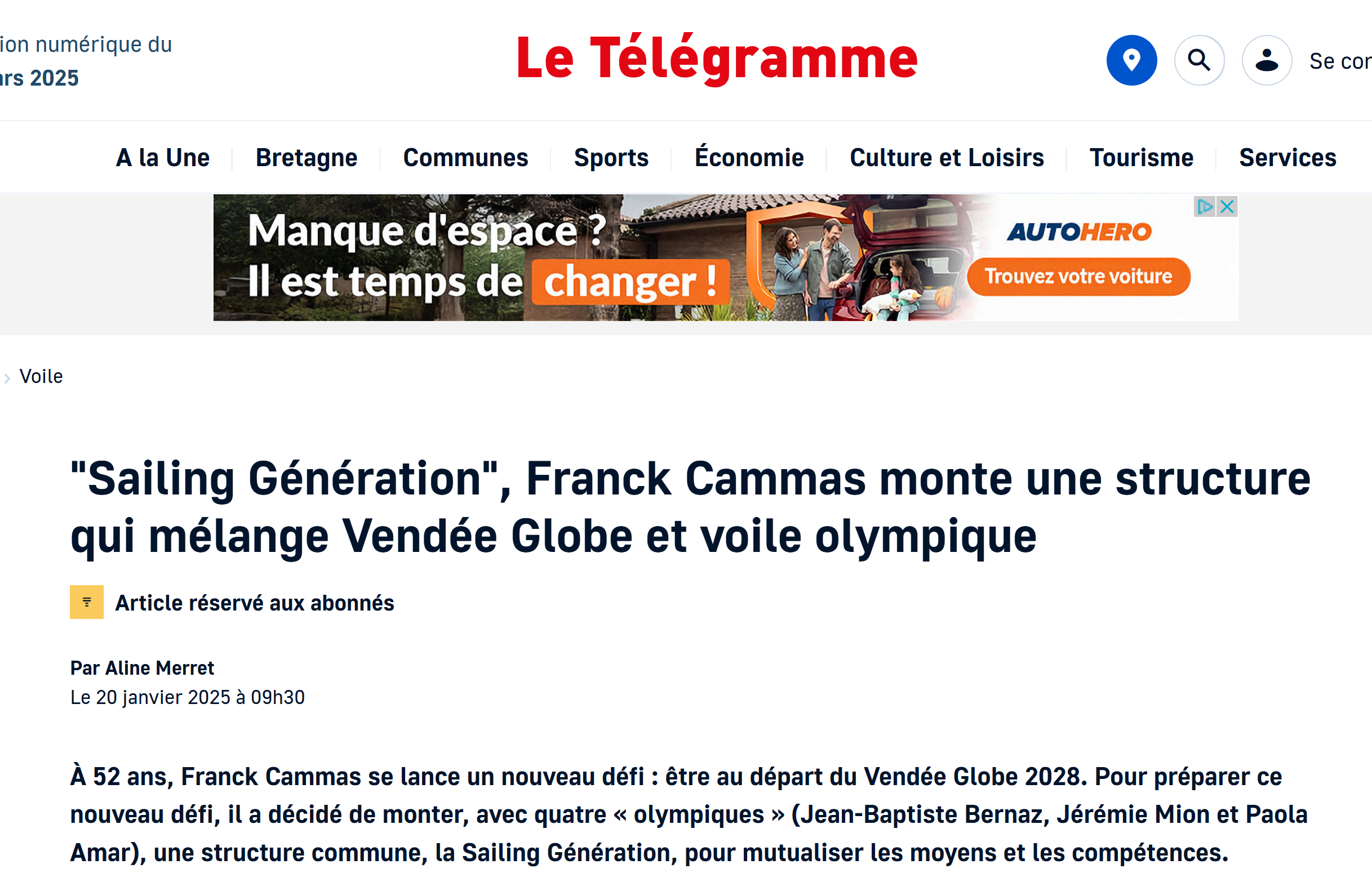 Le Telegramme : 21/01/2025